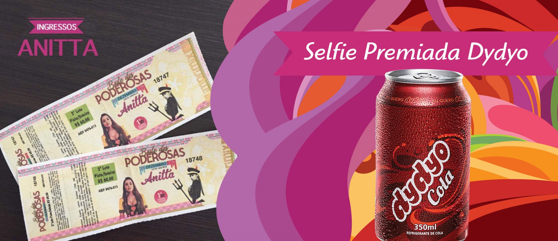 SELFIE PREMIADA DYDYO VALE 2 (DOIS) INGRESSOS DO SHOW DA ANITTA