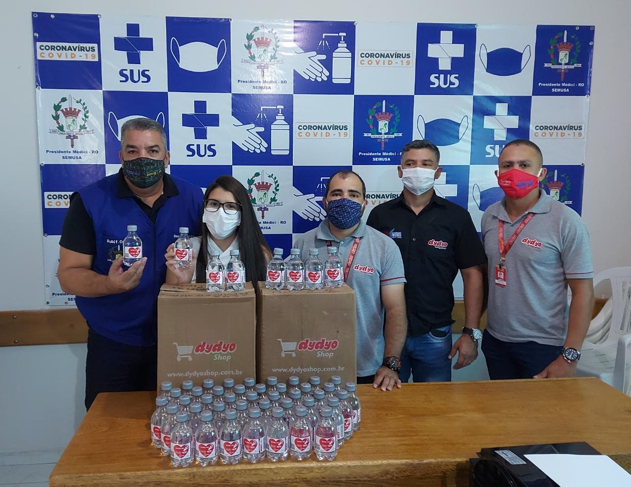 Município de Presidente Medici recebe doação de de Álcool 70%